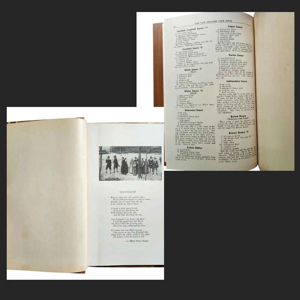 Vintage 1936 New England Cook Book – Wooden Cover Hinges – 300 Regional Recipes - Picture 13 of 14